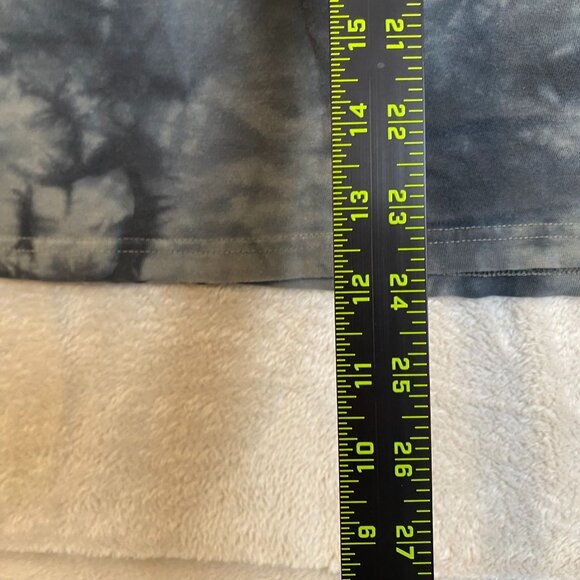 Vans Mens T-Shirt Medium Tie-Dye Gray & Black Short-Sleeve With Yellow Embroider - Picture 7 of 12